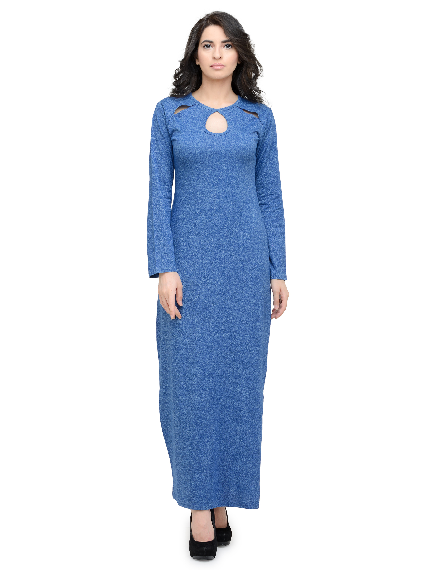 JAW DROPPING Blue MAXI WITH FRONT SLIT